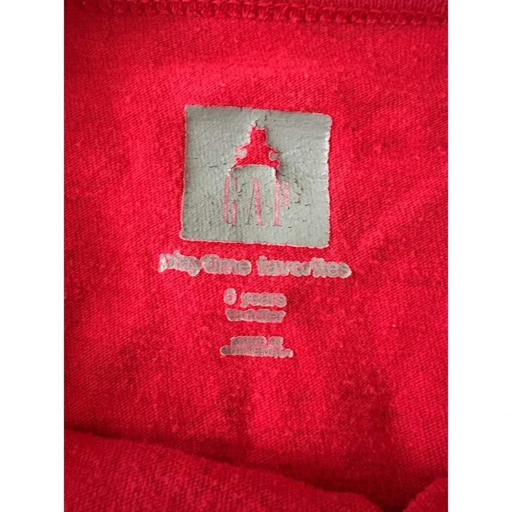 Vintage GAP Kids Red Train Pajama Set - Size 5 Years - Long Sleeve Top and Pants